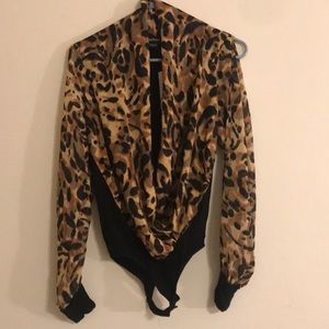 BeBe Bodysuit long SLV wrap Top